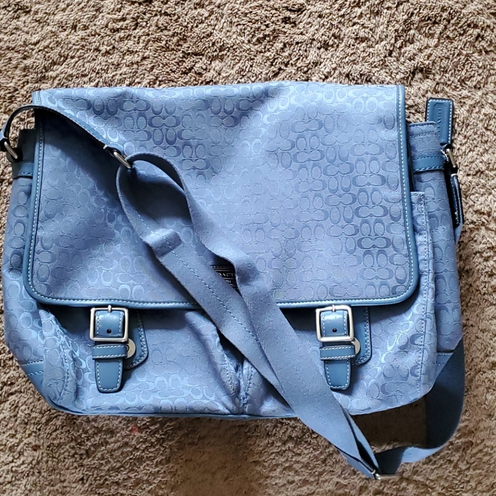 Blue Coach messenger bag